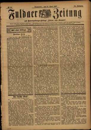 Ausgabe vom Donnerstag, den 29. April 1897.