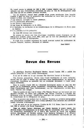 234-255, Revue des Revues