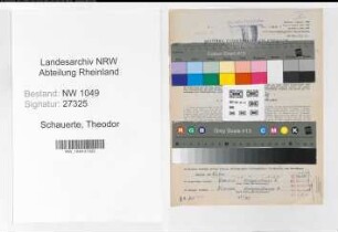Entnazifizierung Theodor Schauerte , geb. 26.09.1899 (Bahnsekretaer)