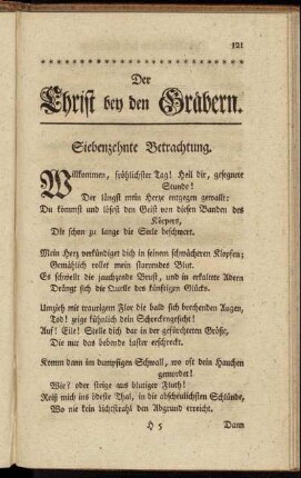 Siebenzehnte Betrachtung. - Achtzehnte Betrachtung.