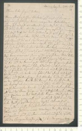 Brief von Auguste Semler an Antonie von Chamisso