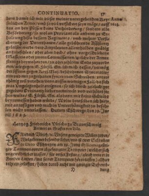 Hertzog Friederichs Ulrichs zu Braunschweig Antwort an Graffen von Tilly.