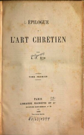 Épilogue à l'art chrétien, 1