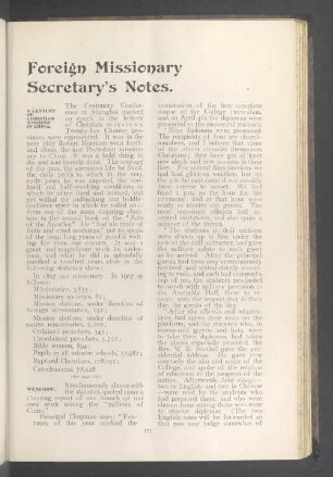 Foreign missionary secretary's notes