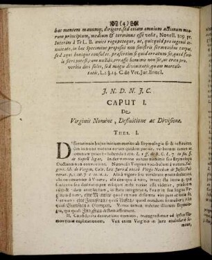 Caput I. De Virginis Nomine, Definitione ac Divisione.
