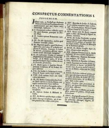 Conspectus Commentationis I.