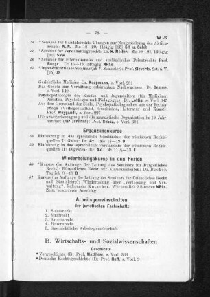 B. Wirtschafts- und Sozialwissenschaften