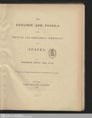 The geology and fossils of the tertiary and cretaceous formations of Sussex
