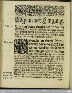 Leichenpredigt : Christliche Leichen-Predigt. Allgemeiner Eingang. Vorbereitung. Abhandelung