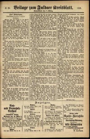 Zweite Ausgabe vom Samstag, den 07. März 1896.