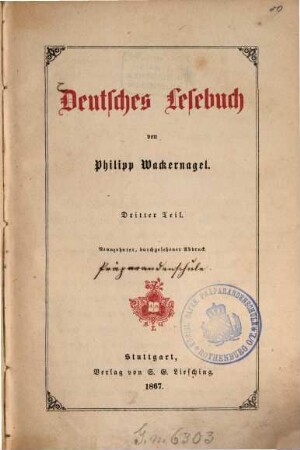 Deutsches Lesebuch, 3