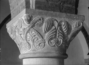 Krypta : Prämonstratenserstift (gegr. 1144). Stiftskirche St. Marien und St. Nikolaus (beg. um 1150). Krypta, Säulenkapitell (um 1180)