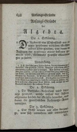 Die Algebra.