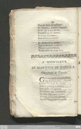 A Monsieur Le Marquis De Dange A Gouverneur de Touraine.