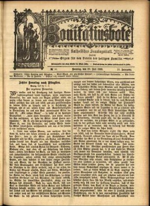 Erste Ausgabe vom Sonntag, den 29. Juli 1900.