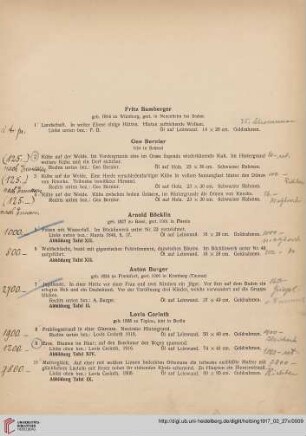 [Ölgemälde moderner Meister] (Nr. 1-148)