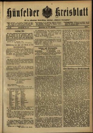 Ausgabe vom Donnerstag, den 20. Dezember 1917.