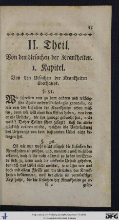 II. Theil. Von den Ursachen der Krankheiten.