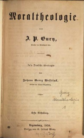 Moraltheologie, 1