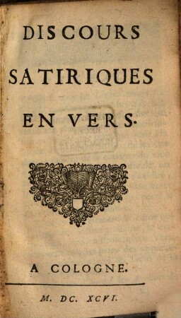 Discours satiriques en vers
