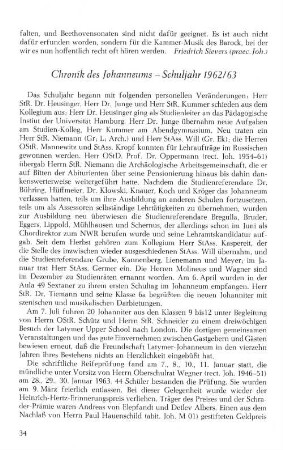 Chronik des Johanneums - Schuljahr 1962/63