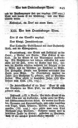 XIII. Vor dem Oranienburger Thore