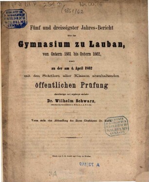 Jahresbericht : über das Schuljahr .... 1861/62 = 35