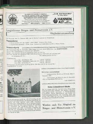 Langenhorner Bürger- und Heimatverein e.V. Mitgliederversammlung