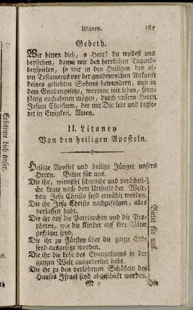 II. Litaney Von den heiligen Aposteln.