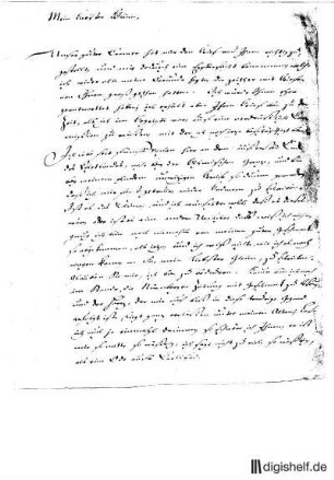 1: Brief von Gottlieb Wilhelm Rabener an Johann Wilhelm Ludwig Gleim