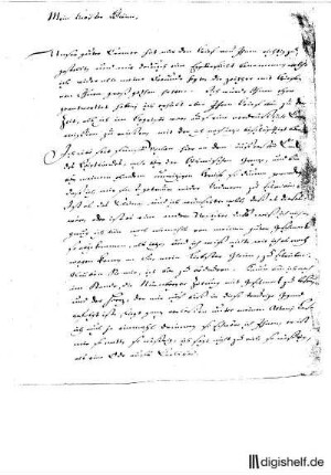 1: Brief von Gottlieb Wilhelm Rabener an Johann Wilhelm Ludwig Gleim