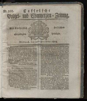 Nr. 102, Mittwoch, den 22sten December 1819