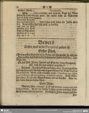 Beweis Dessen, was in der Paraphrasi gesetzet ist