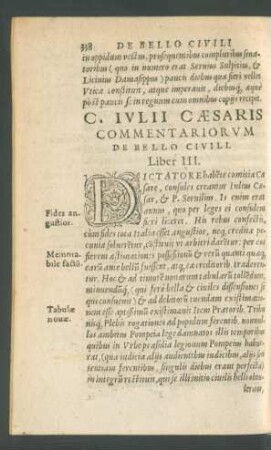 C. Iulii Caesaris Commentariorum De Bello Civili. Liber III.