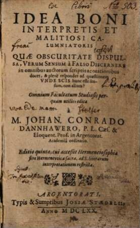 Idea boni disputatoris et malitiosi sophistae ...