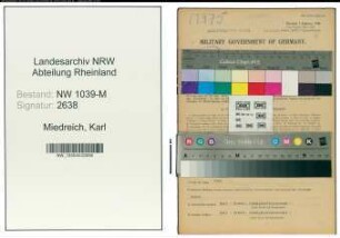 Entnazifizierung Karl Miedreich , geb. 10.04.1904 (Ingenieur)