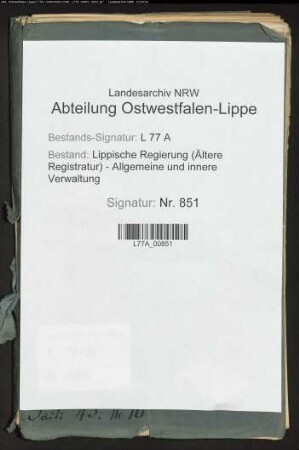 Anstellung der Hebungsbeamten (Amtsschreiber, Assessor, Rendant) bei den Ämtern Sternberg und Barntrup