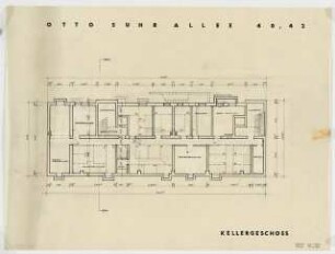 Wohnhäuser Otto-Suhr-Allee 40/42, Berlin-Charlottenburg: Grundriss Kellergeschoss 1:100
