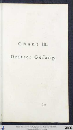 Chant III. Dritter Gesang.