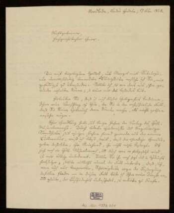 Brief von Samuel Christian Pape an Heinrich Dieterich, Nordleda, 17.2.1804