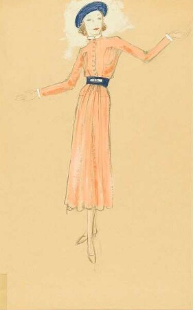 Dame in rosa Kleid