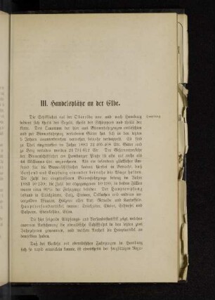 III. Handelsplätze an der Elbe.