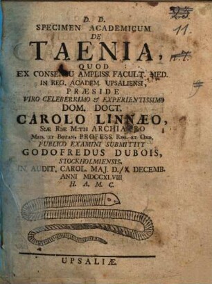 Specimen acad. de taenia