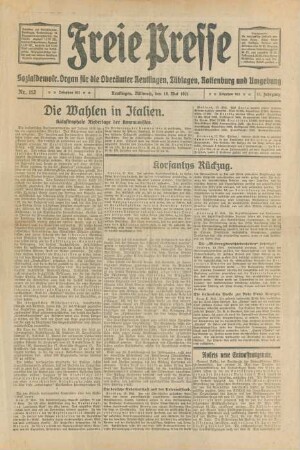 Freie Presse 1921 (Nr. 112)