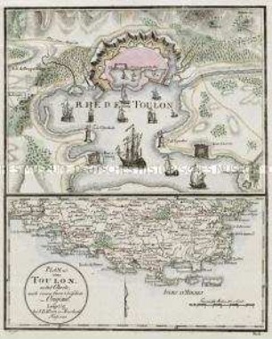 Plan von Toulon. Mit einer Umgebungskarte