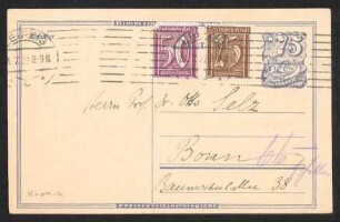 [Postkarte von Hans Driesch an Otto Selz vom 31. Juli 1922]