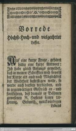 Vorrede Höchst-Hoch-und vielgeehrter Lesser