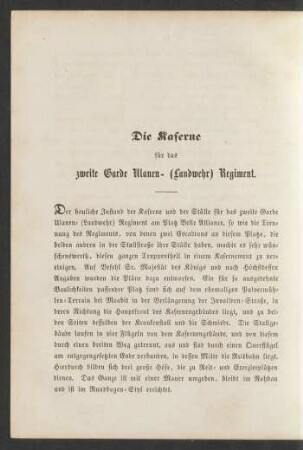 Die Kaserne für das zweite Garde Ulanen- (Landwehr) Regiment.