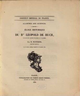 Éloge historique du Bon Léopold de Buch ... : lu à la séance publique annuelle du 28 janvier 1856