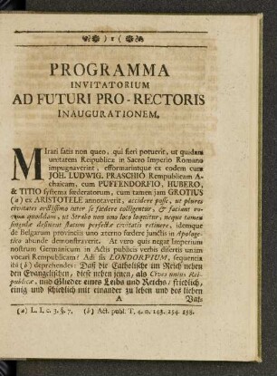 Programma invitatorium ...